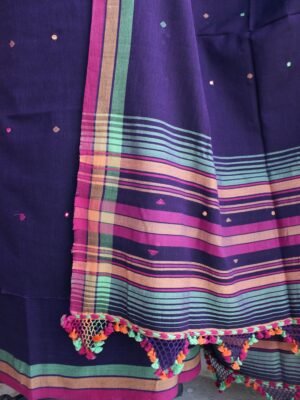 Eggplant-Violet-mirrorwork-kala-cotton-Bhujodi-Dress-material