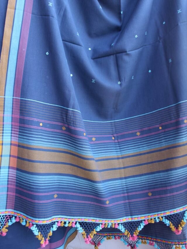 Gray-Blue-mirrorwork-cotton-Bhujodi--ladies-Suit