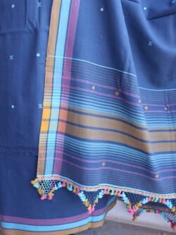 Gray-Blue-mirrorwork-kala-cotton-Bhujodi-Dress-material