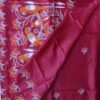 Maroon-Pure-silk-Kantha-handembroidered-Saree