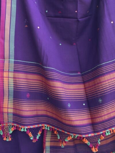 Purple-mirrorwork-cotton-Bhujodi--ladies-Suit