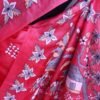 Red-Pink-Paper-tussar-silk-Kanthawork-Saree