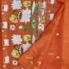 Saffron-Orange-Pure-silk-Kantha-handembroidered-Saree