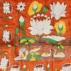 Saffron-Orange-Pure-tasar-silk-Kanthawork-Saree