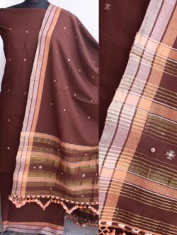 Walnut-brown-mirrorwork-pure-cotton-Bhujodi-Suit