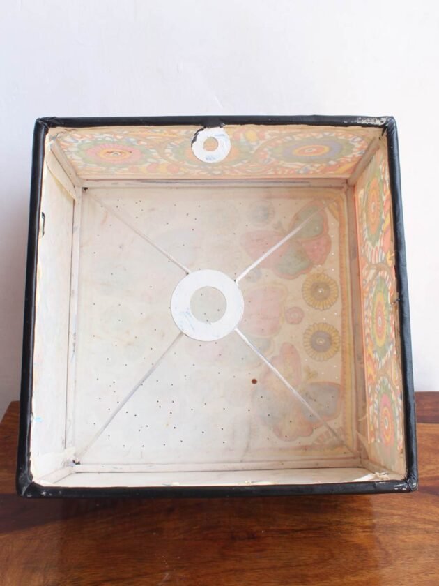 Butterflies-Tholu-bommalata-square-leather-wall-lamp