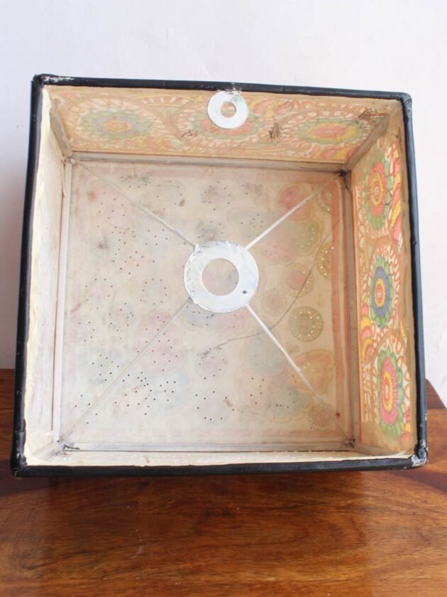 Butterfly-and-Flowers-Tholu-bommalata-square-leather-wall-lamp