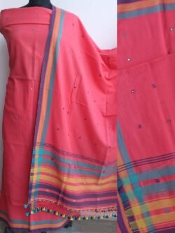 Carrot-Pink-Bhujodi--mirrorwork-pure-cotton-3pc-ladies-Suit