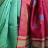 Green-and-Pink-pure-tassar-silk-handloom-Saree--shilphaat