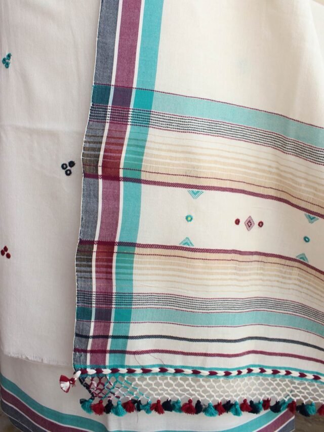 Ivory-white-Bhujodi-mirrorwork-kala-cotton-Dress-material