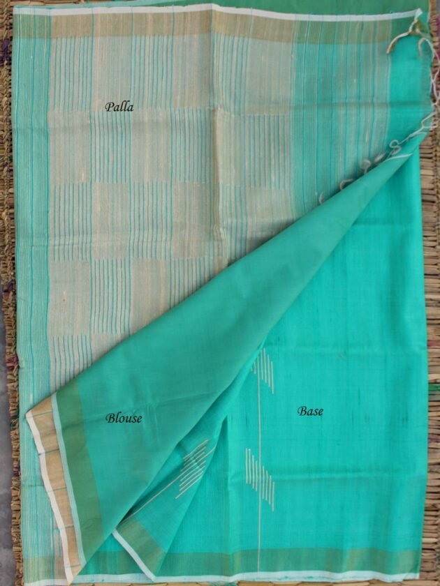 Sea-green-and-Beige-Bhagalpuri-Dupion-silk-Saree--shilphaat