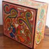 Two-peacocks-Leather-square-wall-lamp