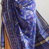 Blue-silk-single-ikat-patan-patola-dupatta at Shilphaat.com