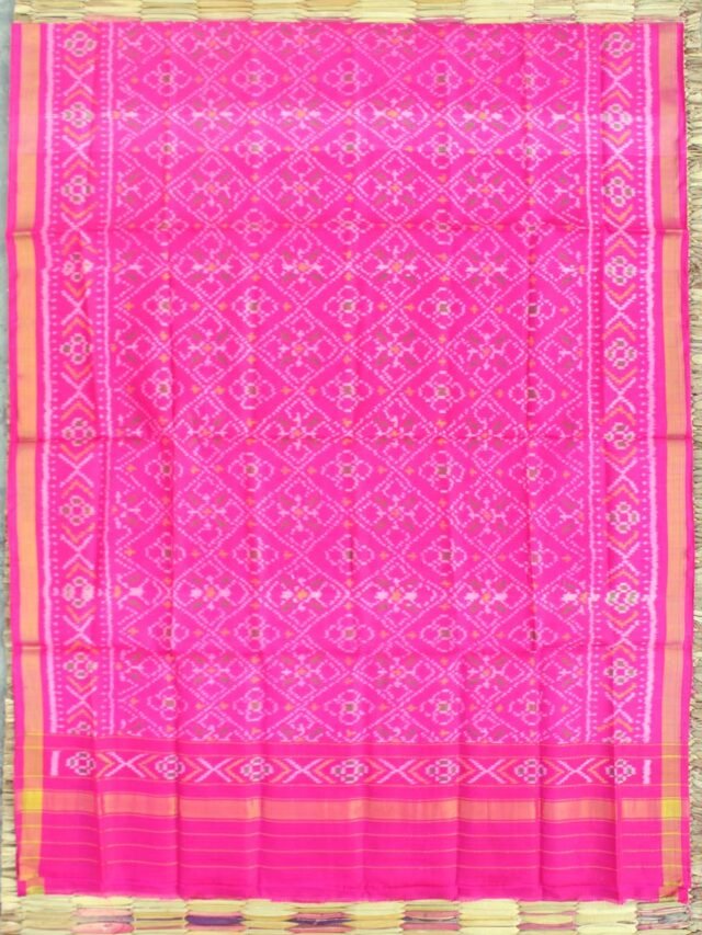 Dark-Pink-pure-silk-patan-patola-handwoven-dupatta