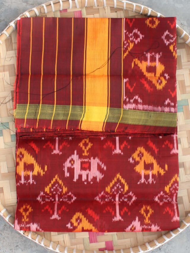 Maroon-Pink-pure-silk-patan-patola-dupatta