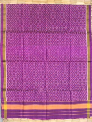 Purple and off-white-pure-silk-patan-patola-handwoven-dupatta