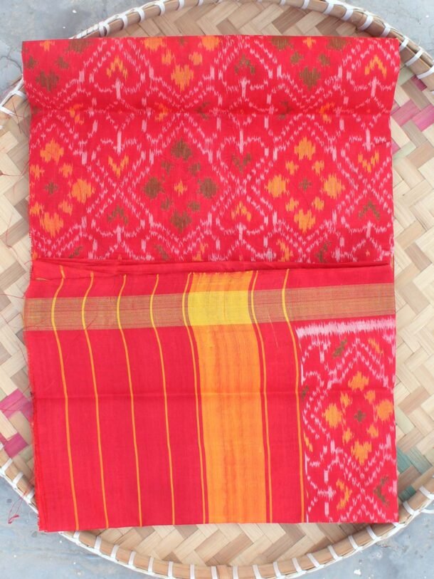 Red-Orange-Patan-Patola-silk-dupatta