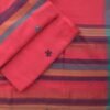 Peach-red-mirrorwork-cotton-Bhujodi--ladies-Suit-