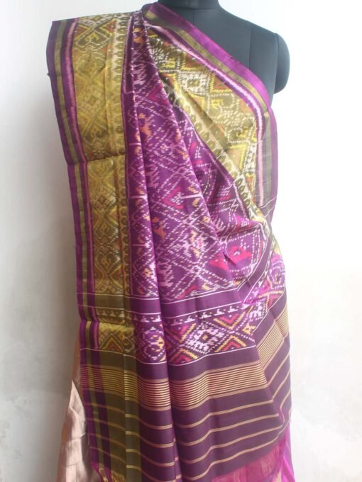 Purple-and-golden-Patola-silk-dupatta-Shilphaat