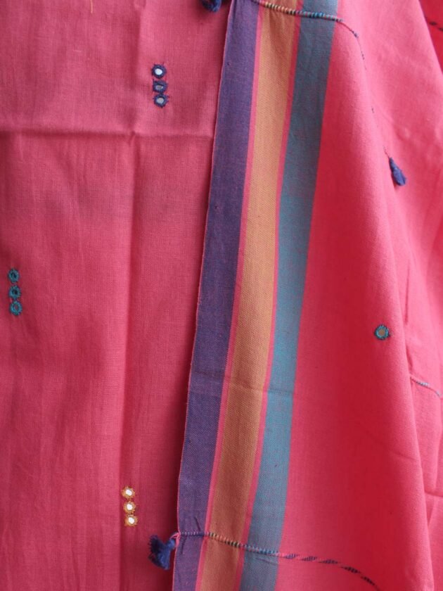 Orange-Pink-Bhujod-miri-work-cotton-ladies-dress-material