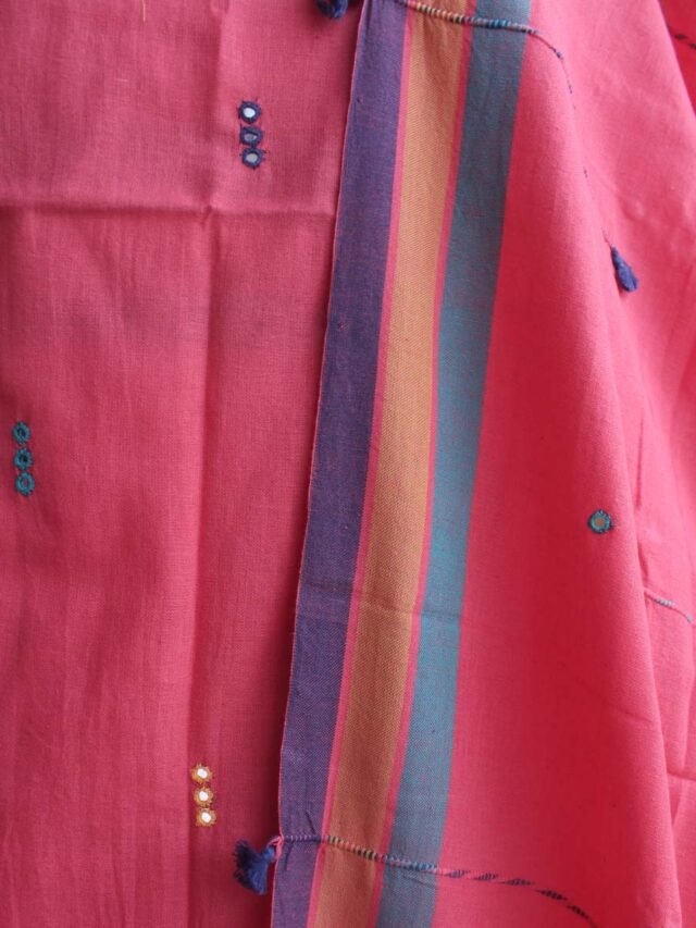 Orange-Pink-Bhujod-miri-work-cotton-ladies-dress-material