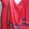 vermillion-red-Bhujodi--mirrorwork-pure-cotton-Suit