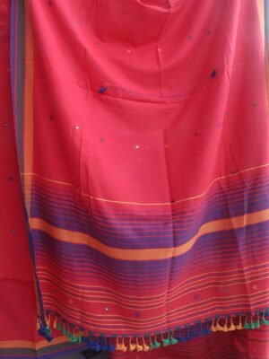 vermillion-red-mirrorwork-cotton-Bhujodi--ladies-Suit