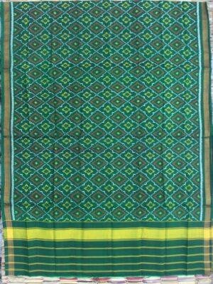 Bottle-Green-patola-silk-handwoven-dupatta at Shilphaat.com