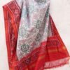 Red-and-white-semi-double-ikat-Patola-pure-silk-dupatta-