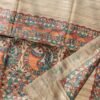 Fishes-madhubani-handpainted-Beige-pure-tussar-silk-dupatta