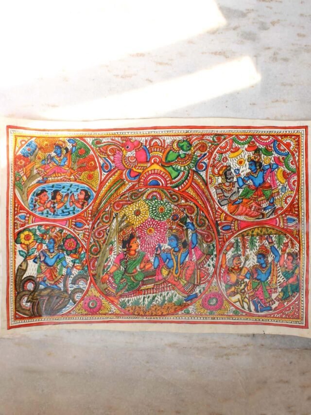 Krishna-Leela-traditional-tholu-bommlalata-cutwork--painting