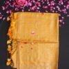 Multicolour-embroidered-Yellow-desi-bhagalpuri-silk-saree at Shilphaat.com