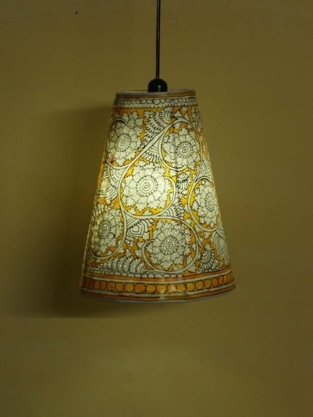 Yellow-tholu-bommalata-Hanging-lamp