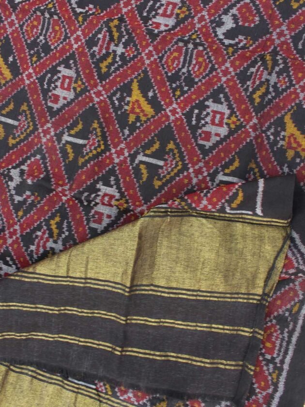 Black-and-red-handwoven-patan-patola-pure-wool-shawl