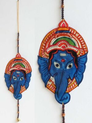 Blue-Ganesh-face-tholu-Bommalata-wall-hanging