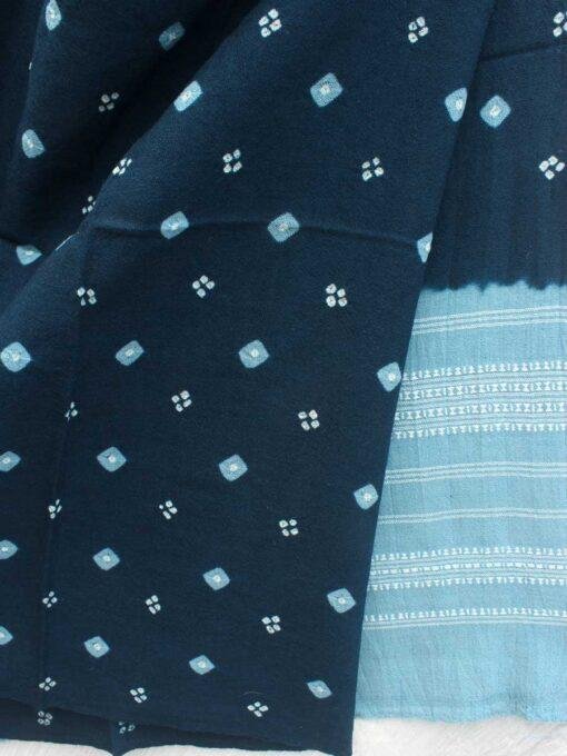 Blue-Grey-Bandhani-pure-wool-shawl