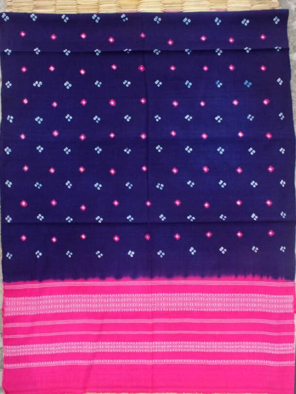 Blue-and-Pink-Tie-dye-Bhujodi-woolen-shawl