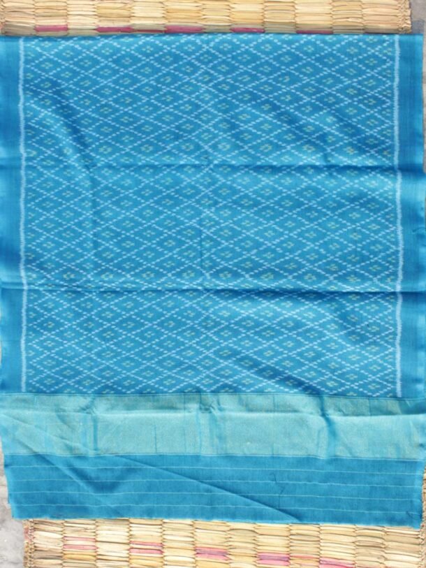 Cyan-Blue-patan-patola-pure-wool-shawl