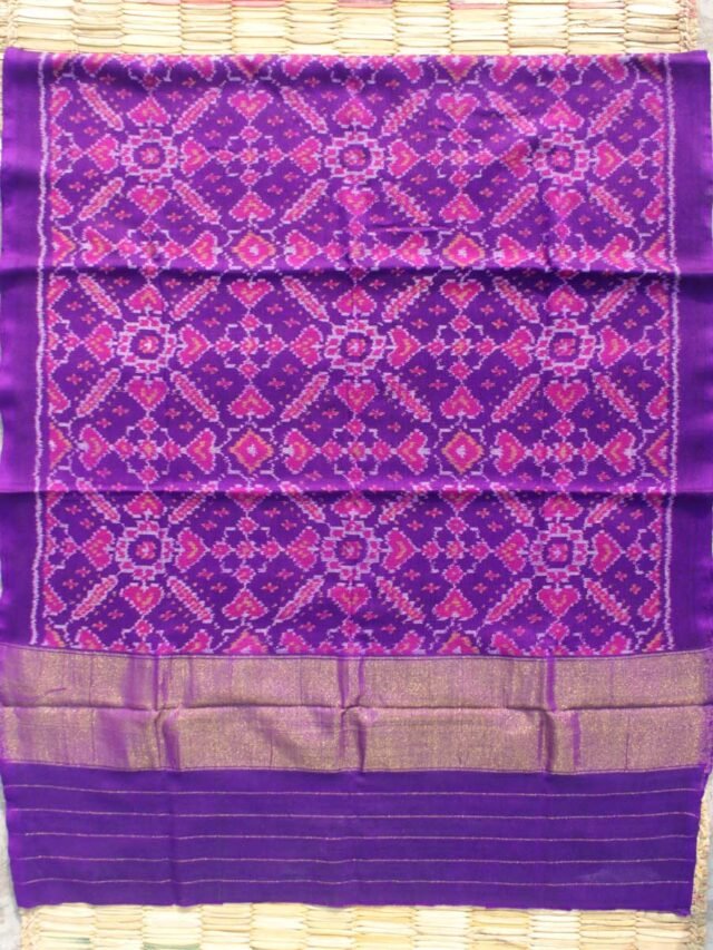Dark-purple-patan-patola-woolen-shawl by Shilphaat