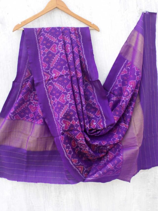 Dark-purple-patan-patola-woolen-shawl by Shilphaat