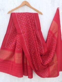 Dark-red-patan-patola-woolen-shawl Shilphaat