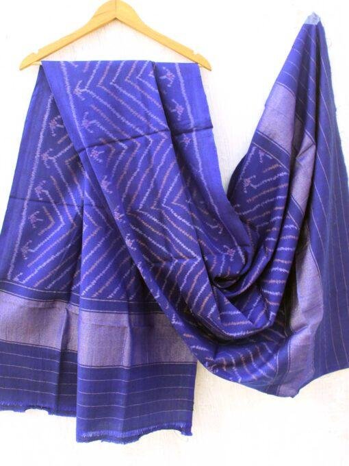 Egyptian-Blue-patan-patola-woolen-shawl-Shilphaat