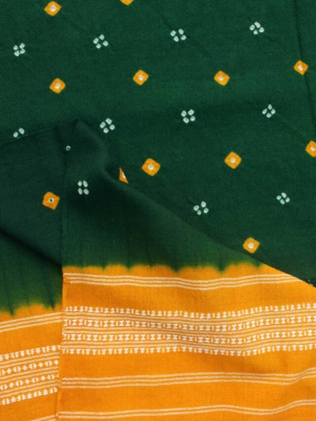 Green-and-Yellow-Bandhani-pure-wool-shawl