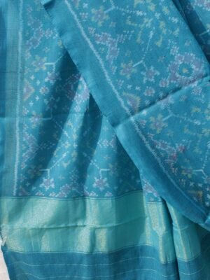 Greenish-Blue-handwoven-patan-patola-pure-wool-shawl
