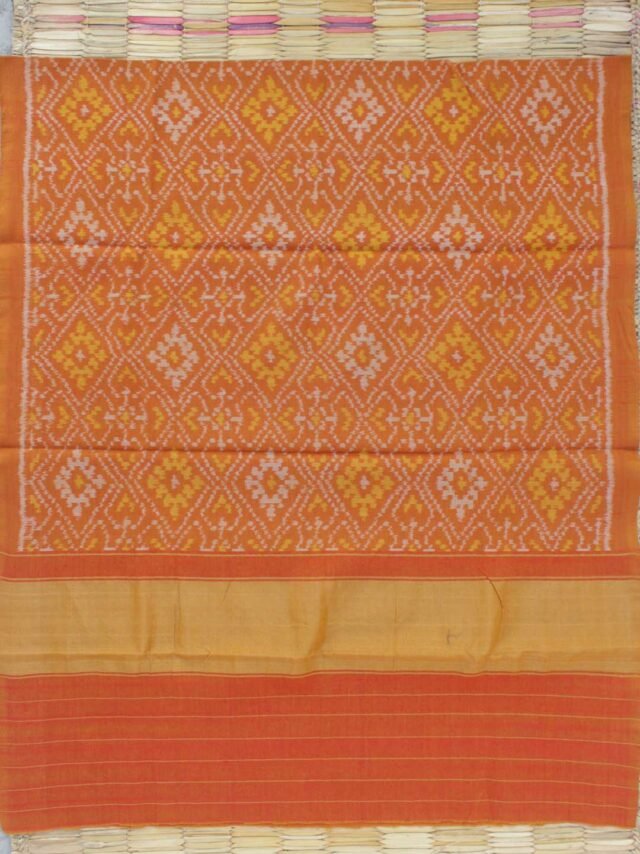 Ochre-Yellow-patan-patola-pure-wool-shawl