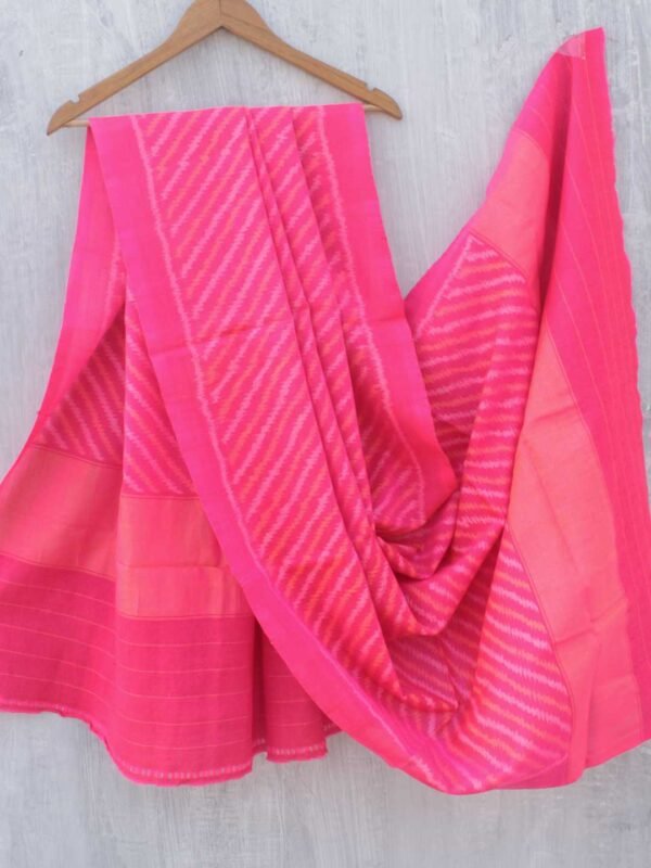 Peach-pink-patan-patola-woolen-shawl Shilphaat