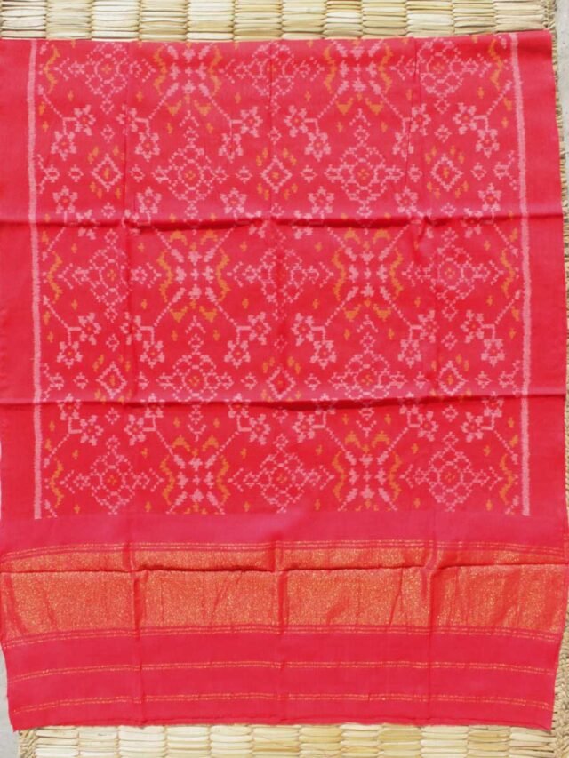 Vermilion-Red-patan-patola-pure-wool-shawl