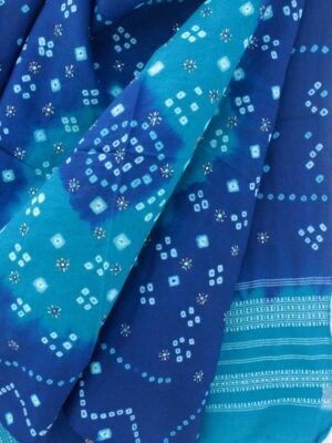 Blue--Bandhej-mirrorwork-woolen-shawl