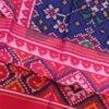 Dark-Blue-and-Red-Pink-double-ikat-patola-silk-dupatta