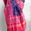 Dark-Blue-and-Red-Pink-double-ikat-patola-silk-odhani